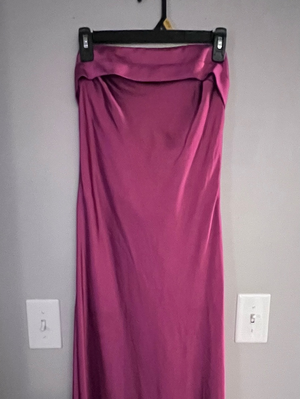 Strapless Fuchsia Maxi Slip Dress
